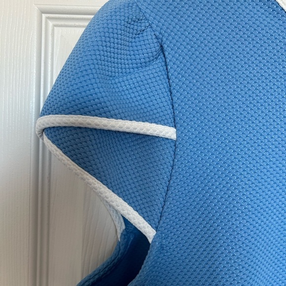 4/$20 Dorothy Perkins  NWT white lined puff short sleeve blue top- Size 14 - Picture 4 of 12